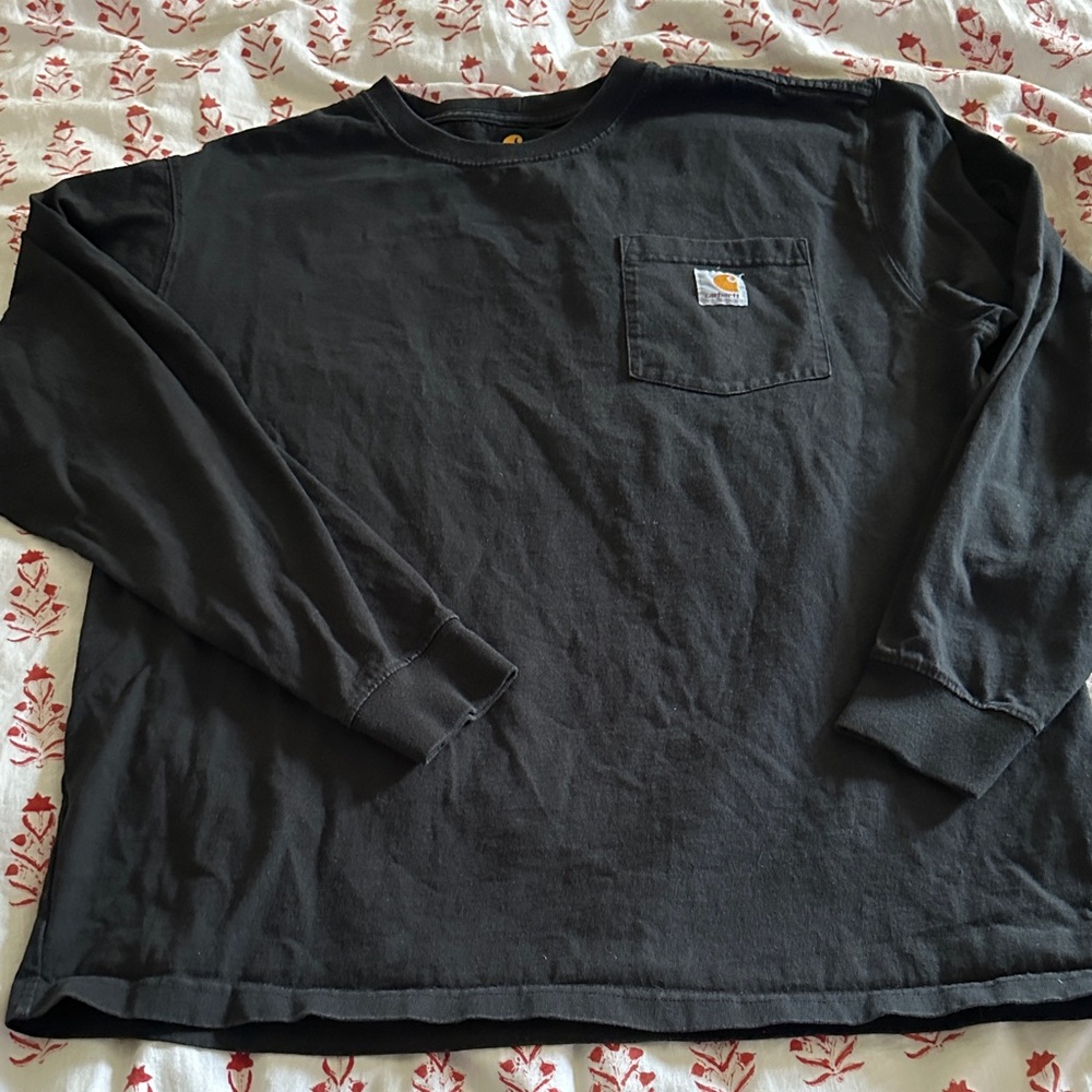 Carhartt Men's Charcoal Long Sleeve Tee - Original fit